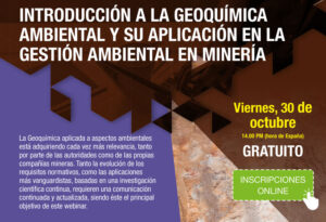 Lee más sobre el artículo Webinar «Introducción a la geoquímica ambiental»